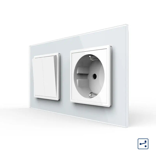 Livolo | Wit | 2+SR | Aan/Uit | Wissel | Wipschakelaar met wandcontactdoos Livolo Nederland B.V.