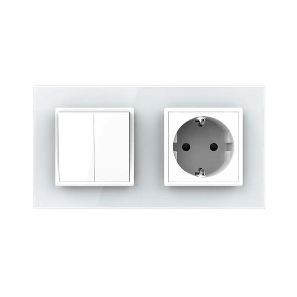 Livolo | Wit | 2+SR | Puls | Wipschakelaar met wandcontactdoos Livolo Nederland B.V.