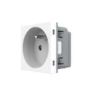 Witte Franse wandcontactdoos met aardpen voor woning kantoor of project