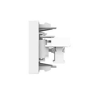 Witte wandmodule met coax TV en telefoon aansluiting RJ11 voor nette kabelafwerking