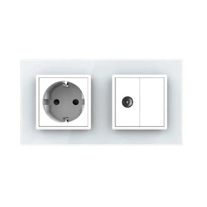 Livolo | Wit | SR+SR | Wandcontactdoos | TV aansluiting | Blindplaat Livolo Nederland B.V.