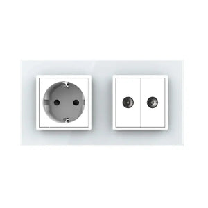 Livolo | Wit | SR+SR | Wandcontactdoos | TV aansluiting | TV aansluiting Livolo Nederland B.V.