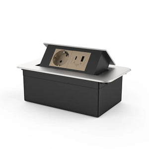 Livolo | Zilver | 2 | Pop-Up Stekkerdoos | Push | Inbouw | Stopcontact + USB/USB-C - Goud Livolo Nederland B.V.