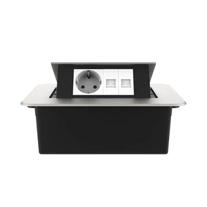 Livolo | Zilver | 2 | Pop-Up Stekkerdoos | Push | Inbouw | Wandcontactdoos + Netwerk cat.6 met Netwerk cat.6 - Wit Livolo Nederland B.V.