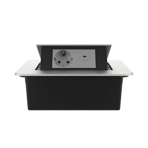 Livolo | Zilver | 2 | Pop-Up Stekkerdoos | Push | Inbouw | Wandcontactdoos + USB-C - Grijs Livolo Nederland B.V.