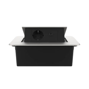 Livolo | Zilver | 2 | Pop-Up Stekkerdoos | Push | Inbouw | Wandcontactdoos + USB-C - Zwart Livolo Nederland B.V.
