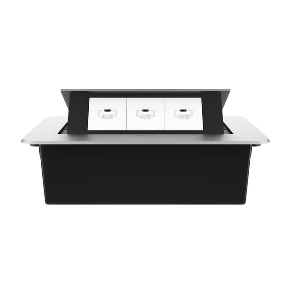 Livolo | Zilver | 3 | Pop-Up Stekkerdoos | Push | Inbouw | USB/C - Wit Livolo Nederland
