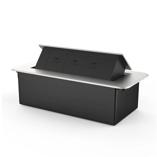 Livolo | Zilver | 3 | Pop-Up Stekkerdoos | Push | Inbouw | USB/C - Zwart Livolo Nederland B.V.