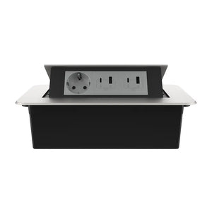 Livolo | Zilver | 3 | Pop-Up stekkerdoos | Push | Inbouw | Dubbele USB & USB-C + Stopcontact - Grijs Livolo Nederland B.V.