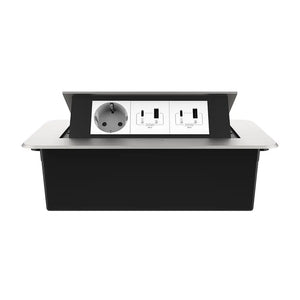 Livolo | Zilver | 3 | Pop-Up stekkerdoos | Push | Inbouw | Dubbele USB & USB-C + Stopcontact - Wit Livolo Nederland B.V.