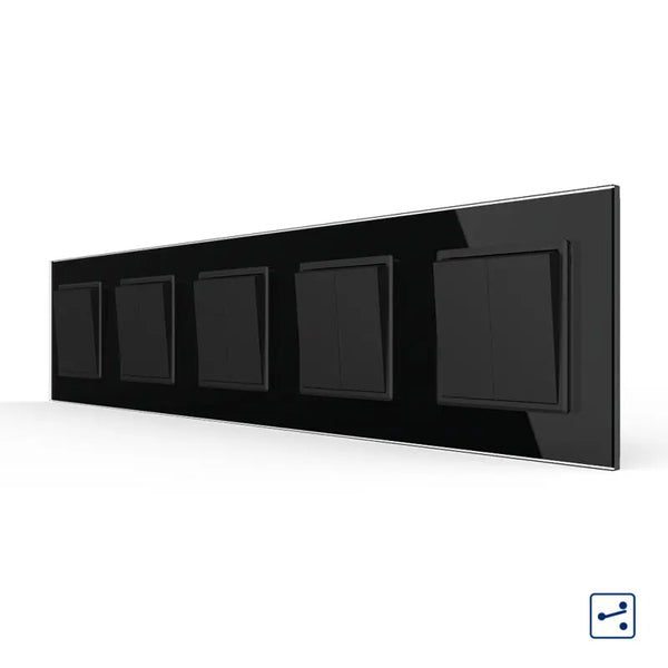 Livolo | Zwart | 1+2+2+2+2 | Aan/Uit | Wissel | Wipschakelaar Livolo Nederland B.V.