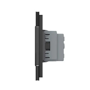 Livolo | Zwart | 1+SR+SR | Aan/Uit | Wisselschakelaar met dubbele wandcontactdoos Livolo Nederland B.V.