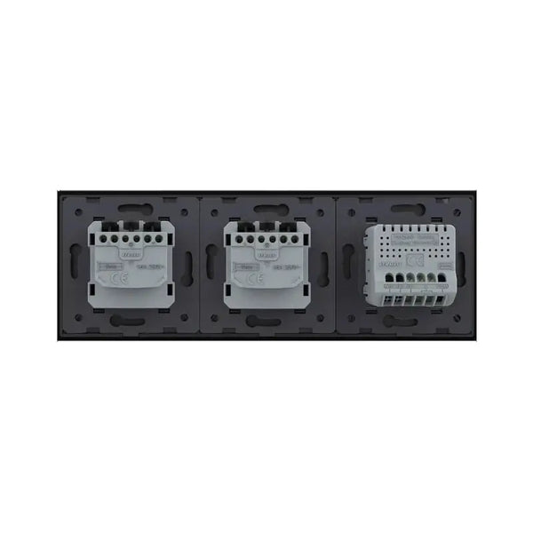 Livolo | Zwart | 1+SR+SR | Dimmer | Schakelaar met dubbele wandcontactdoos Livolo Nederland B.V.