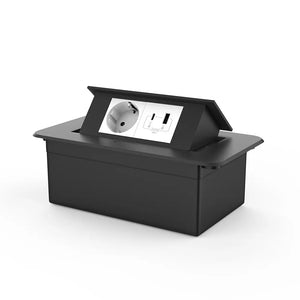 Livolo | Zwart | 2 | Pop-Up Stekkerdoos | Push | Inbouw | Stopcontact + USB/USB-C - Wit Livolo Nederland B.V.