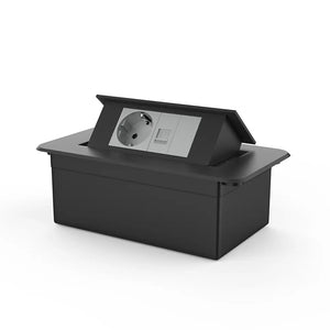 Livolo | Zwart | 2 | Pop-Up Stekkerdoos | Push | Inbouw | Wandcontactdoos + Netwerk cat.6 met Blindplaat - Grijs Livolo Nederland B.V.