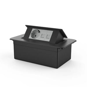 Livolo | Zwart | 2 | Pop-Up Stekkerdoos | Push | Inbouw | Wandcontactdoos + Netwerk cat.6 met Netwerk cat.6 - Grijs Livolo Nederland B.V.