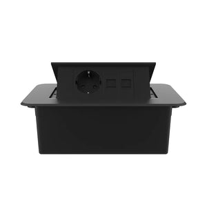 Livolo | Zwart | 2 | Pop-Up Stekkerdoos | Push | Inbouw | Wandcontactdoos + Netwerk cat.6 met Netwerk cat.6 - Zwart Livolo Nederland B.V.