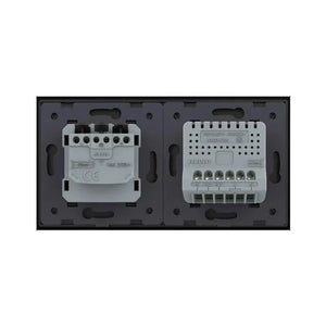 Livolo | Zwart | 2+SR | Puls-potentiaal vrij contact | Schakelaar tweevoudig met wandcontactdoos Livolo Nederland B.V.