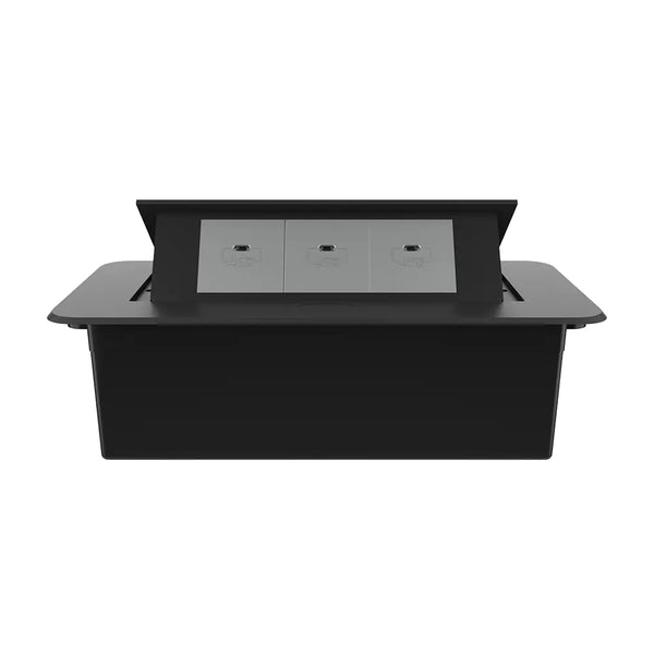 Livolo | Zwart | 3 | Pop-Up Stekkerdoos | Push | Inbouw | USB/C - Grijs Livolo Nederland B.V.