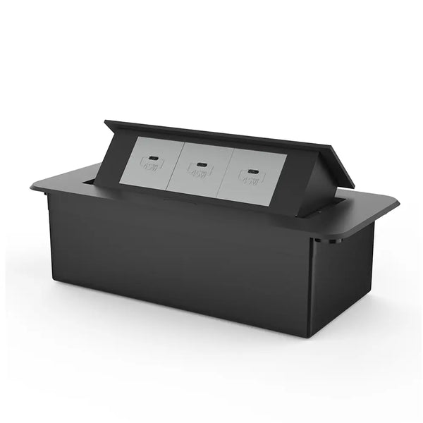 Livolo | Zwart | 3 | Pop-Up Stekkerdoos | Push | Inbouw | USB/C - Grijs Livolo Nederland B.V.