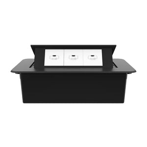Livolo | Zwart | 3 | Pop-Up Stekkerdoos | Push | Inbouw | USB/C - Wit Livolo Nederland B.V.