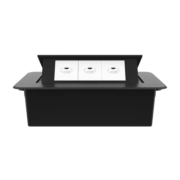 Livolo | Zwart | 3 | Pop-Up Stekkerdoos | Push | Inbouw | USB/C - Wit Livolo Nederland B.V.