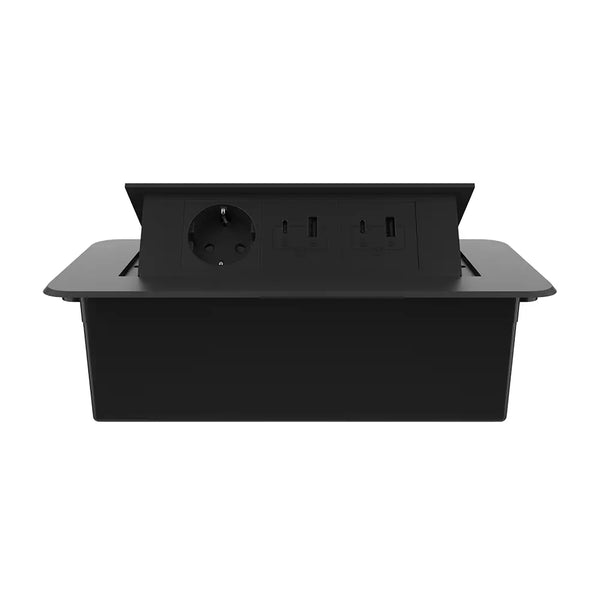 Livolo | Zwart | 3 | Pop-Up stekkerdoos | Push | Inbouw | Dubbele USB & USB-C + Stopcontact - Zwart Livolo Nederland B.V.