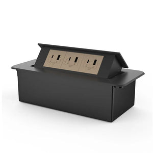 Livolo | Zwart | 3 | Pop-Up stekkerdoos | Push | Inbouw | USB & USB-C - Goud Livolo Nederland B.V.