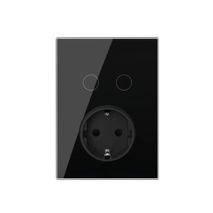 Livolo | Zwart | Aan/Uit | Slimme serieschakelaar met wandcontactdoos | 1 inbouwdoos | Smart Home Livolo Nederland B.V.