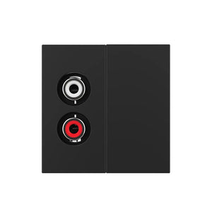 Zwarte RCA tulp audio aansluiting met blindplaat voor analoge stereo bekabeling