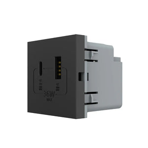 Livolo | Zwart | SR | Module | USB + USB-C oplader Livolo Nederland B.V.