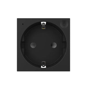 Zwart slim stopcontact met app-bediening en energiemonitoring voor Smart Home