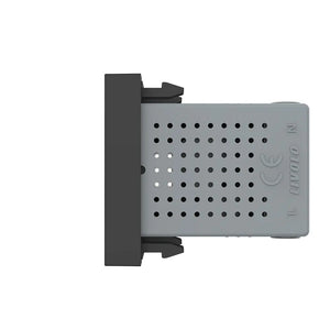 Zwarte dubbele USB laadmodule als geïntegreerd oplaadpunt in slaapkamer of werkplek