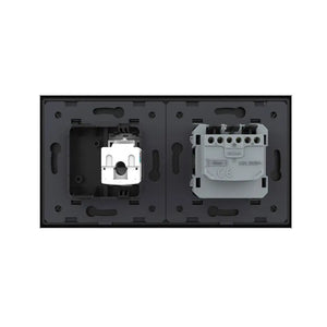 Livolo | Zwart | SR+SR | Wandcontactdoos | Netwerk | Blindplaat Livolo Nederland B.V.