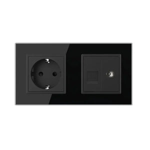 Livolo | Zwart | SR+SR | Wandcontactdoos | Netwerk | TV Livolo Nederland B.V.