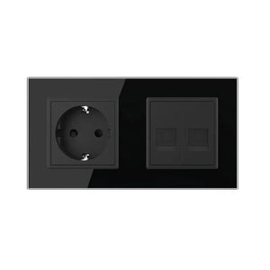 Livolo | Zwart | SR+SR | Wandcontactdoos | Telefoon | Telefoon Livolo Nederland B.V.