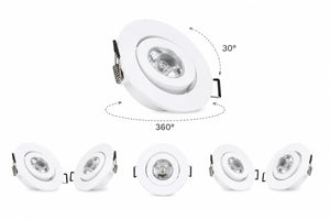 Mini Inbouwspot | 3 Stuks | Wit | Kantelbaar en Richtbaar | IP44 | Rond | ø 45mm Livolo Nederland B.V.