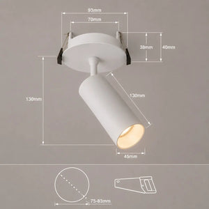 Richtbare Inbouwspot | Wit met grijze binnenring | Draaibaar | Luxe Design | Ø75-83mm Livolo Nederland B.V.