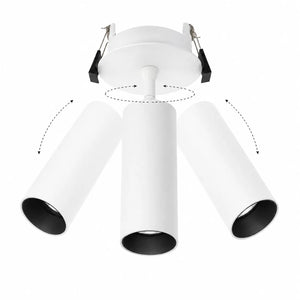Richtbare Inbouwspot | Wit met zwarte binnenring | Draaibaar | Luxe Design | Ø75-83mm Livolo Nederland