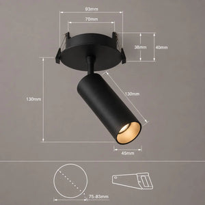 Richtbare Inbouwspot | Zwart met gouden binnenring | Draaibaar | Luxe Design | Ø75-83mm Livolo Nederland B.V.