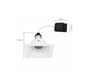 Trimless inbouwspot | Wit | Verdiept | Kantelbaar | GU10 fitting | Vierkant | ø 83mm Livolo Nederland B.V.