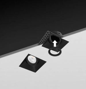 Trimless inbouwspot | Zwart | Verdiept | Kantelbaar | GU10 fitting | Vierkant | ▢ 83mm Livolo Nederland B.V.