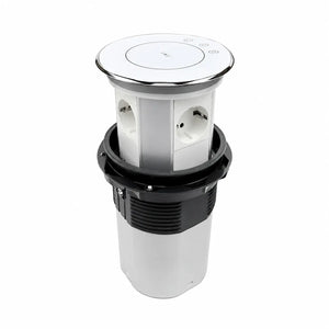 Wit Glazen Design | Automatische pop-up stekkerdoos | USB en USB-C + 3 Stopcontacten Livolo Nederland B.V.