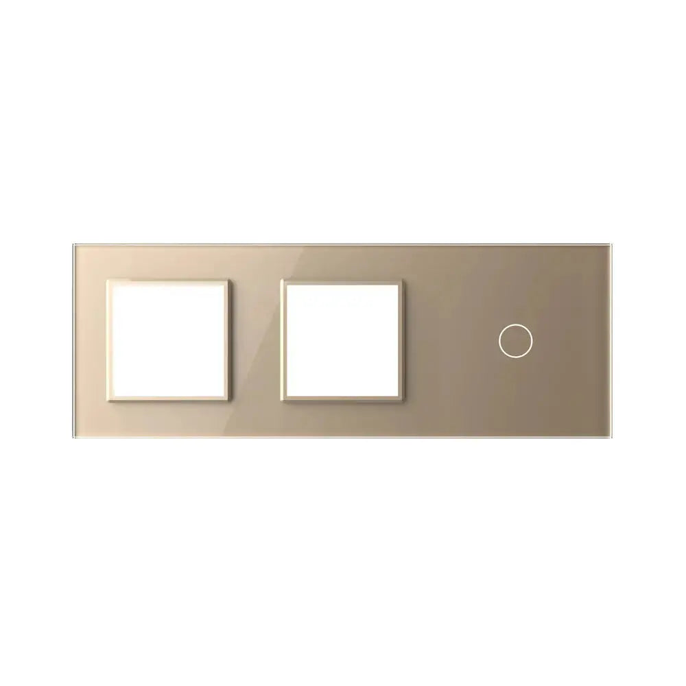 Drievoudige gouden glasplaat voor twee modulaire posities en een enkele touchschakelaar