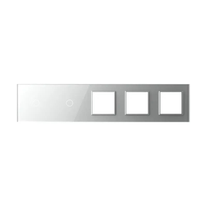 Livolo glazen afdekraam in grijs 1+1+SR+SR+SR voor twee touch schakelaars en drie SR modules