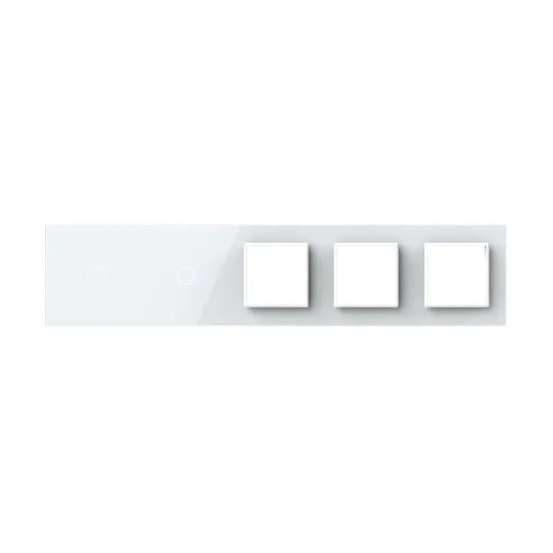Livolo glazen afdekraam in wit 1+1+SR+SR+SR voor twee touch schakelaars en drie SR modules