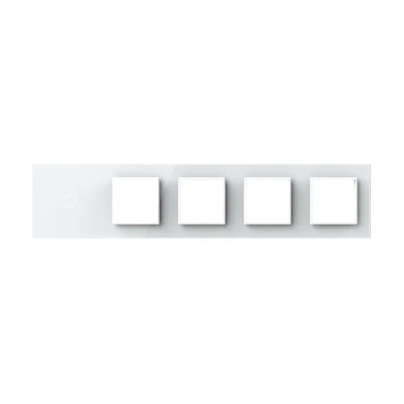 Livolo glazen afdekraam in wit 1+SR+SR+SR+SR voor touch schakelaar en vier SR modules