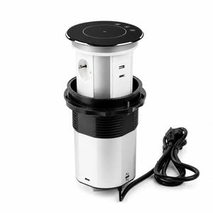 Zwart Glazen Design | Automatische pop-up stekkerdoos | USB en USB-C + 3 Stopcontacten Livolo Nederland B.V.