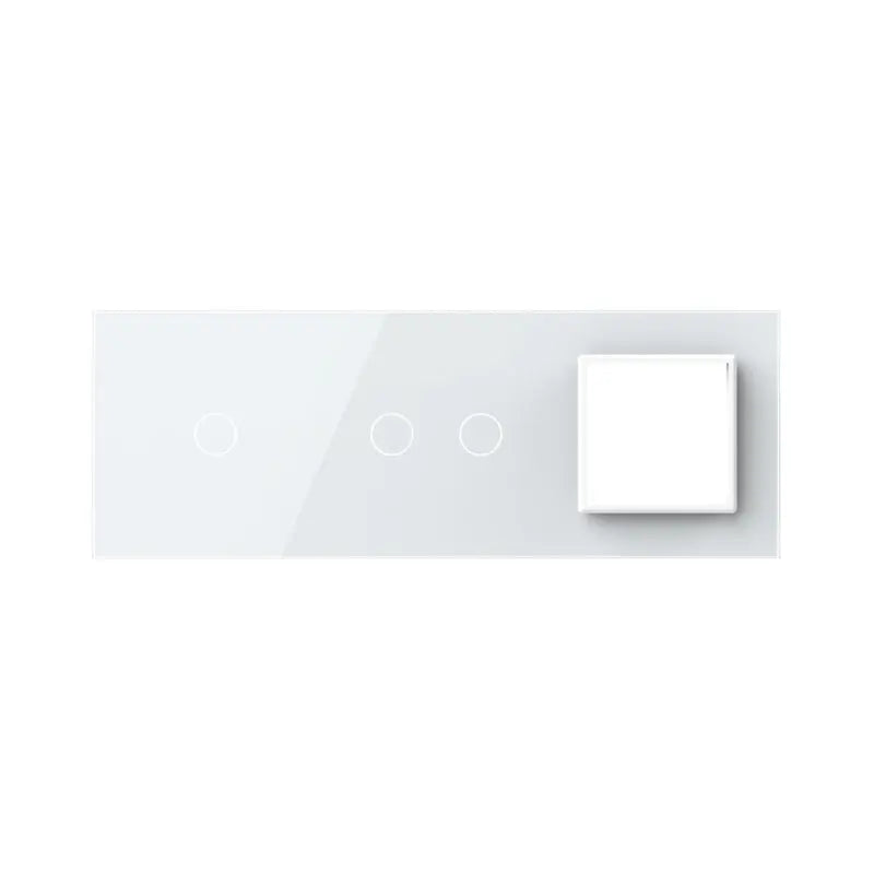 Livolo glazen afdekraam in wit 1+2+SR voor touch schakelaars en SR module