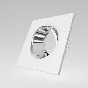 GU10 armatuur | Wit - Chroom | Kantelbaar en Richtbaar | Inbouwspot | Vierkant | ø 76mm Livolo Nederland B.V.